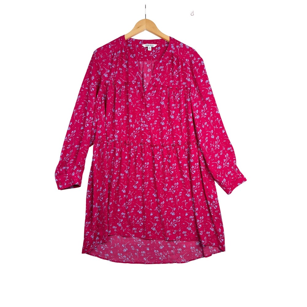The Pioneer Woman Long Sleeve Floral Print Dress size XXL Pink/Blue